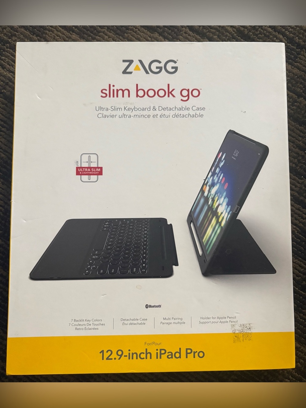 ZAGG Slim Book Go Keyboard And Case For 12.9" Apple iPad Pro 2018 Black